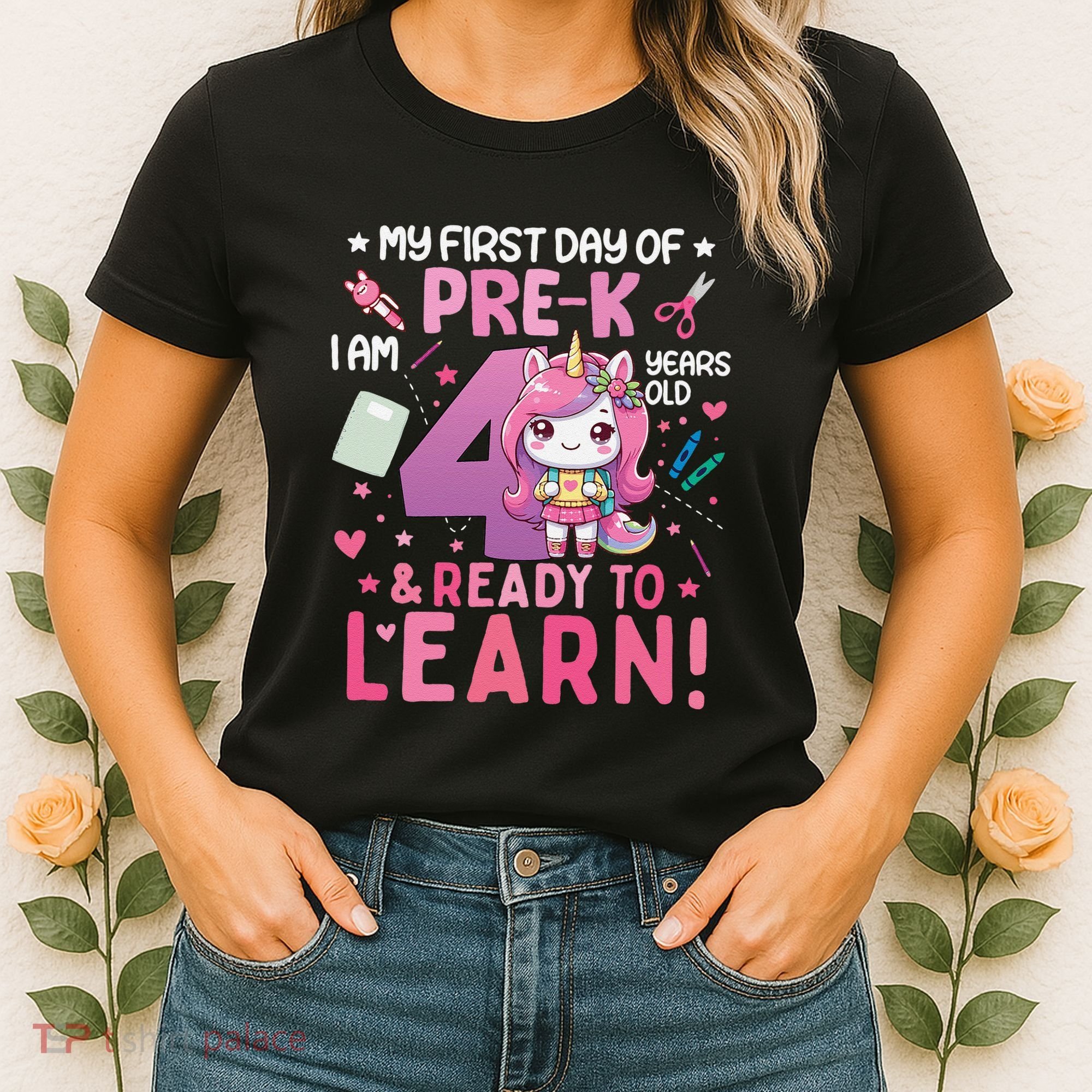 My First Day Of Prek IM 4 Years Old And Ready To Learn Gift Women's T-Shirt
