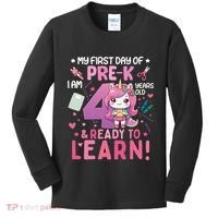 My First Day Of Prek IM 4 Years Old And Ready To Learn Gift Kids Long Sleeve Shirt thumb 0
