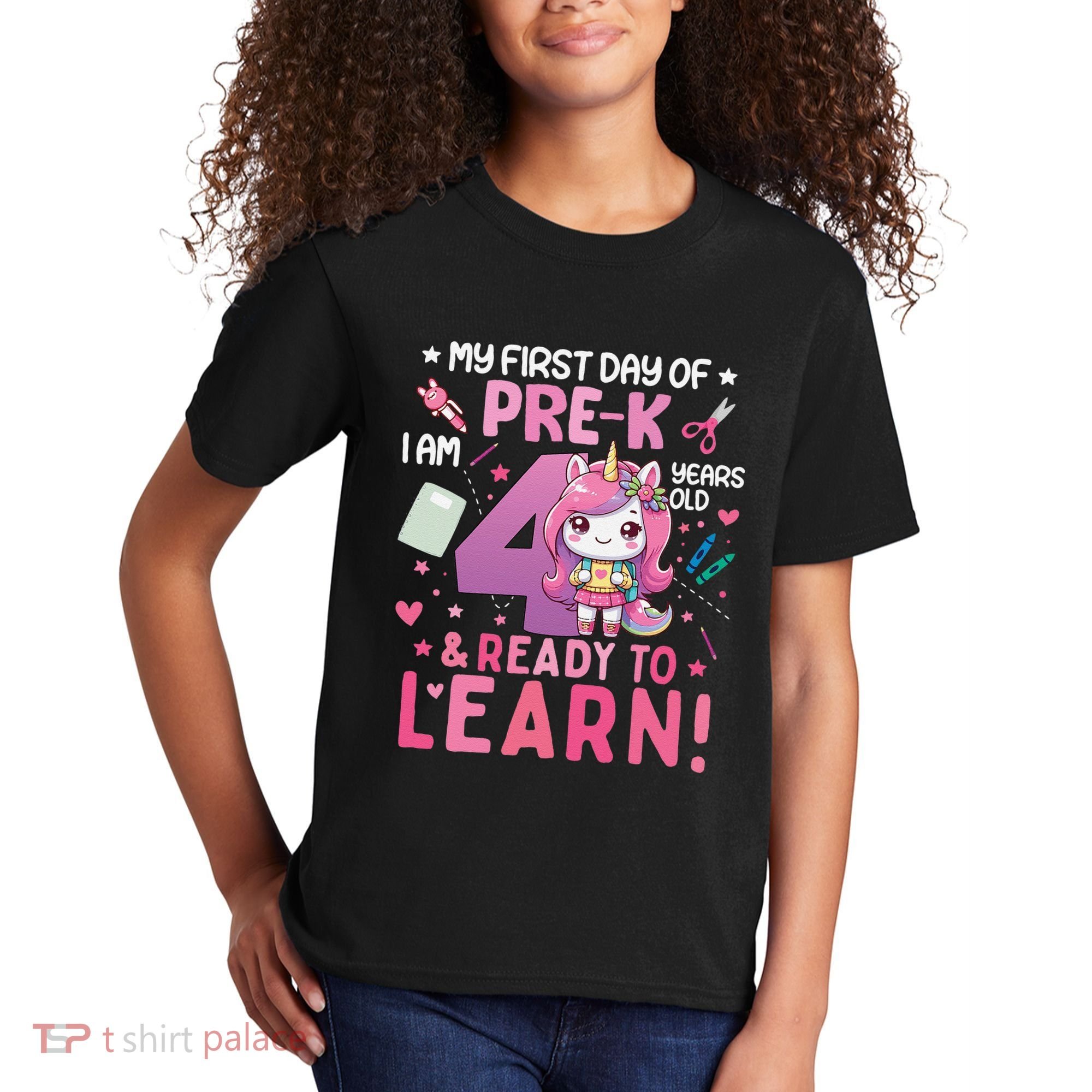 My First Day Of Prek IM 4 Years Old And Ready To Learn Gift Kids T-Shirt