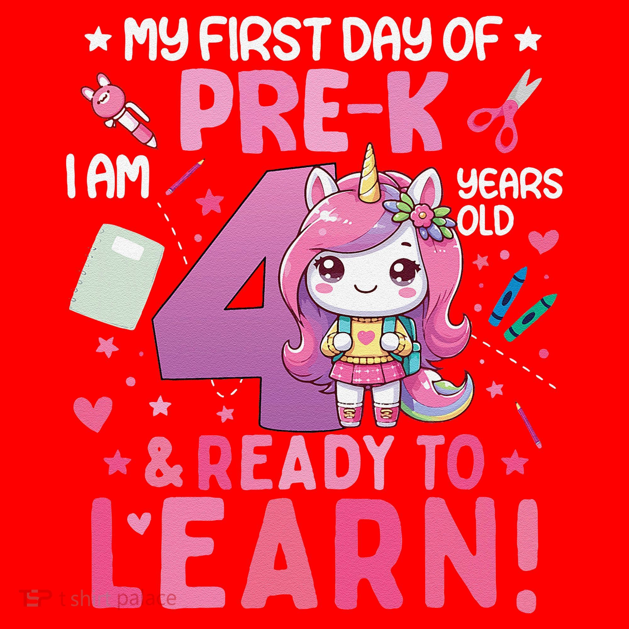 My First Day Of Prek IM 4 Years Old And Ready To Learn Gift Santa Hat