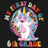 My First Day Of Sixth Grade Unicorn Back To School Funny Gift Women's Hoodie thumb 2