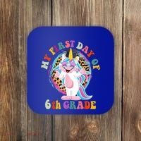 My First Day Of Sixth Grade Unicorn Back To School Funny Gift Coaster thumb 0