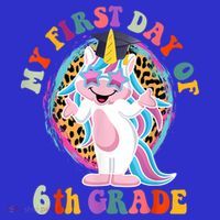 My First Day Of Sixth Grade Unicorn Back To School Funny Gift Mousepad thumb 1