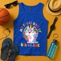 My First Day Of Sixth Grade Unicorn Back To School Funny Gift Tank Top thumb 4