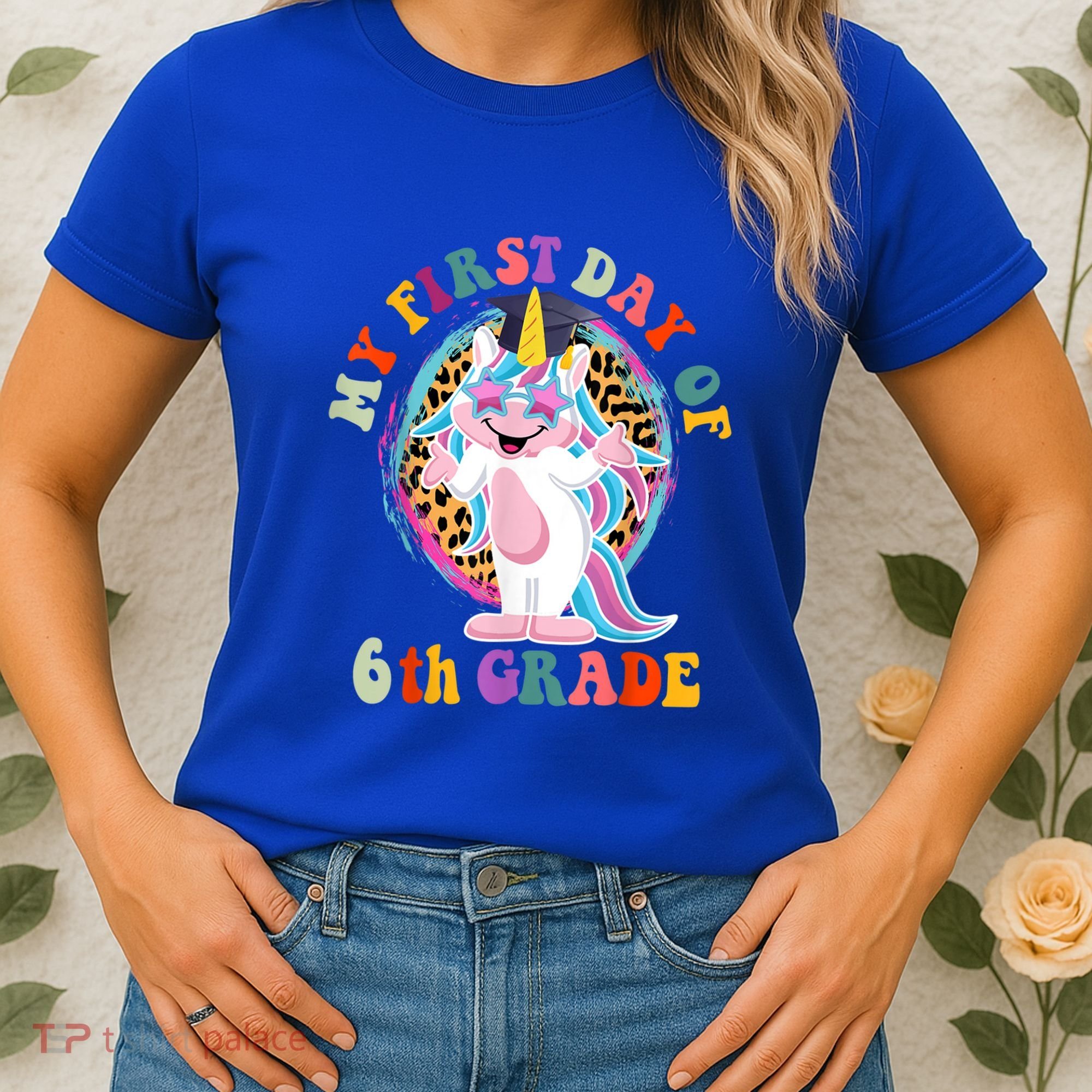 My First Day Of Sixth Grade Unicorn Back To School Funny Gift Women's T-Shirt