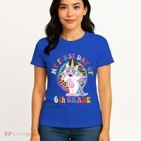 My First Day Of Sixth Grade Unicorn Back To School Funny Gift Women's T-Shirt thumb 4