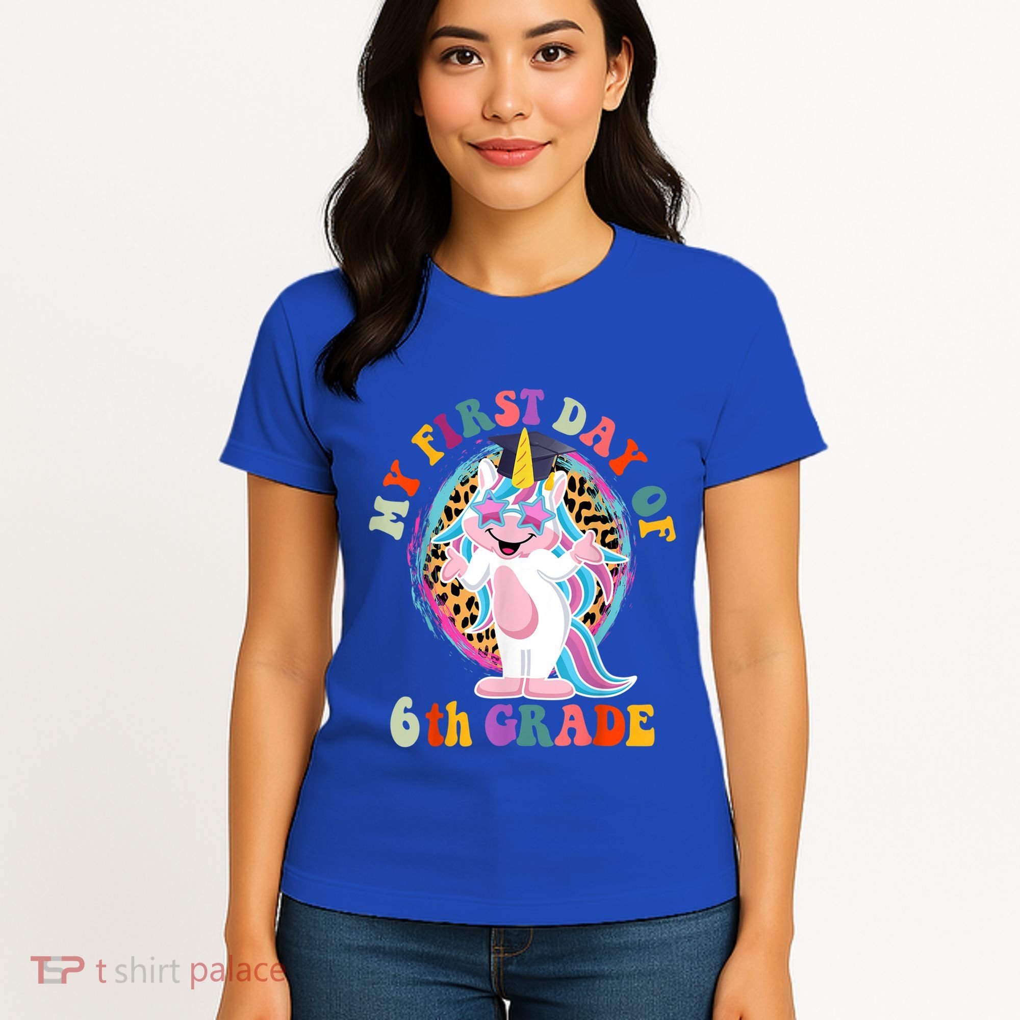 My First Day Of Sixth Grade Unicorn Back To School Funny Gift Women's T-Shirt