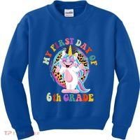 My First Day Of Sixth Grade Unicorn Back To School Funny Gift Kids Sweatshirt thumb 0