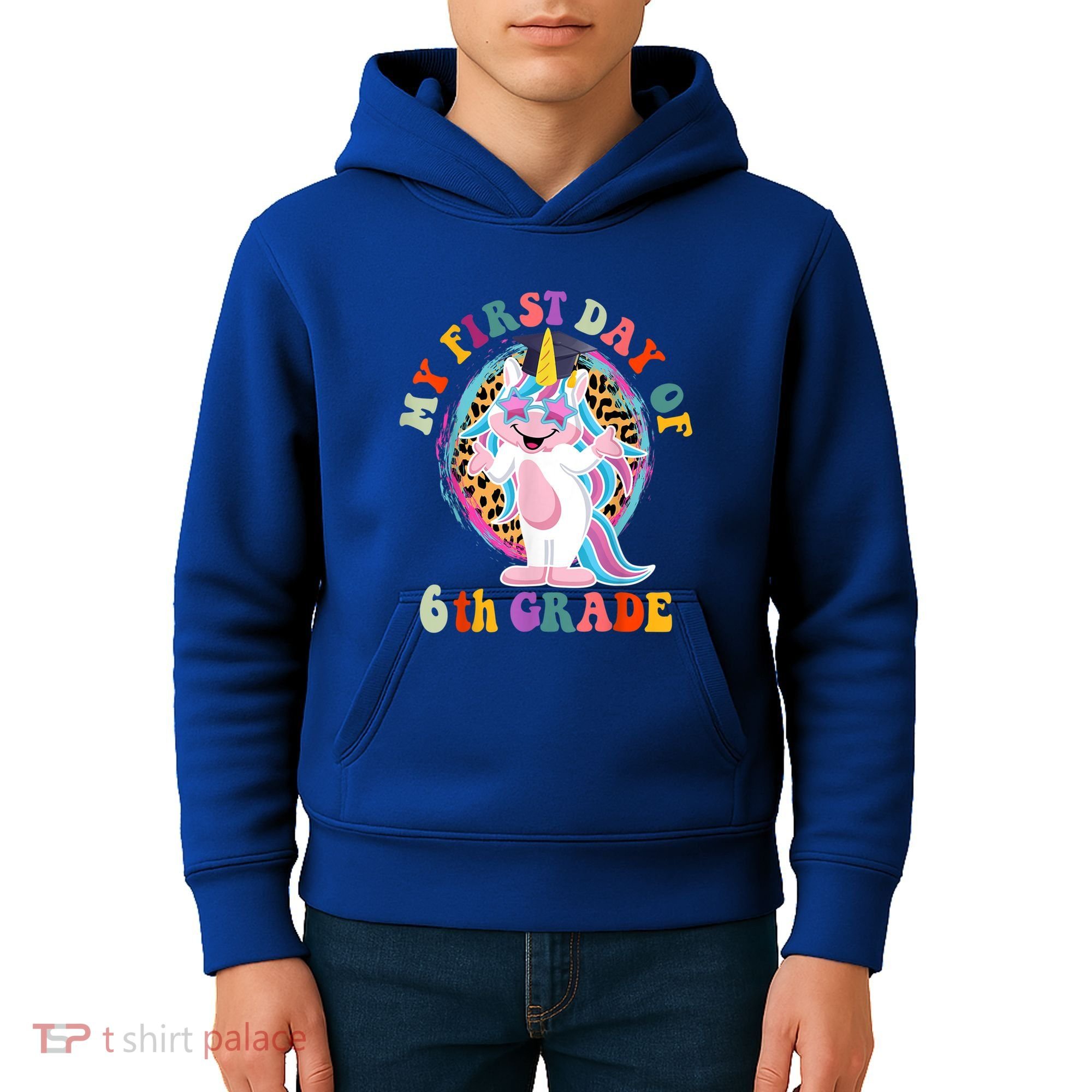 My First Day Of Sixth Grade Unicorn Back To School Funny Gift Kids Hoodie