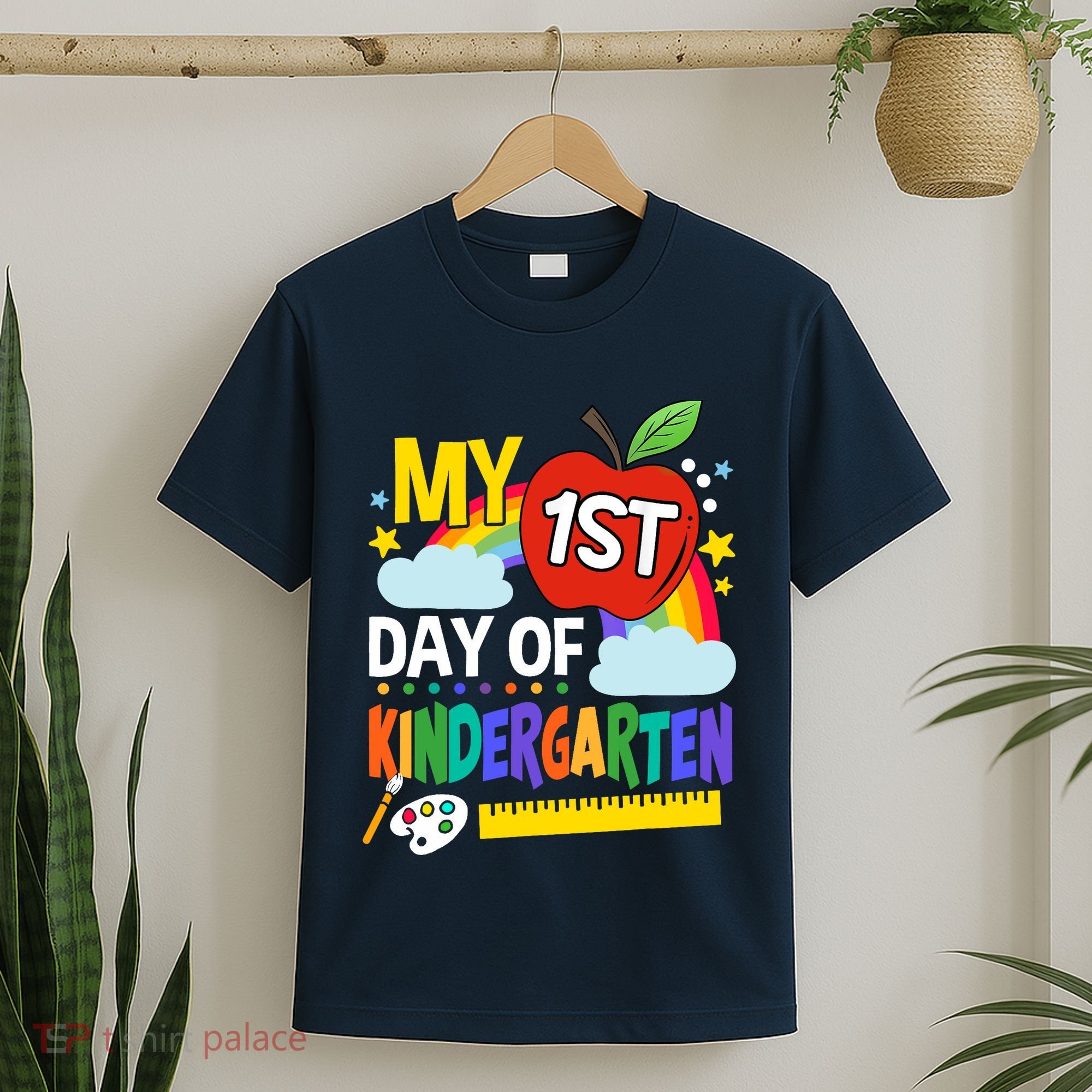 My First Day Of Kindergarten Funny Colorful Rainbow T-Shirt