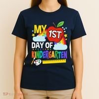 My First Day Of Kindergarten Funny Colorful Rainbow T-Shirt thumb 4