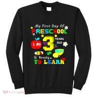 My First Day Of Preschool I Am 3 Years Old Ready To Learn Sweatshirt thumb 0