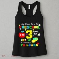 My First Day Of Preschool I Am 3 Years Old Ready To Learn Women's Tank Top thumb 3