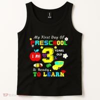 My First Day Of Preschool I Am 3 Years Old Ready To Learn Tank Top thumb 2