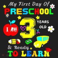 My First Day Of Preschool I Am 3 Years Old Ready To Learn Golf Towel thumb 3