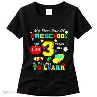 My First Day Of Preschool I Am 3 Years Old Ready To Learn Women's T-Shirt thumb 0