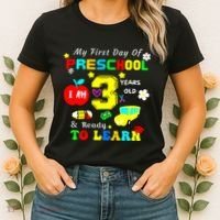 My First Day Of Preschool I Am 3 Years Old Ready To Learn Women's T-Shirt thumb 2