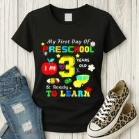 My First Day Of Preschool I Am 3 Years Old Ready To Learn Women's T-Shirt thumb 3