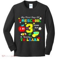 My First Day Of Preschool I Am 3 Years Old Ready To Learn Kids Long Sleeve Shirt thumb 0