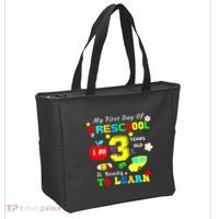 My First Day Of Preschool I Am 3 Years Old Ready To Learn Tote Bag thumb 2