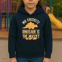 My Favorite Dinosaur Is The Nugget Kids Hoodie thumb 3