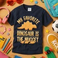 My Favorite Dinosaur Is The Nugget Kids T-Shirt thumb 3