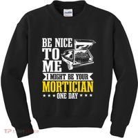Mortician Funeral Director Undertaker Casket Be Nice Kids Sweatshirt thumb 0