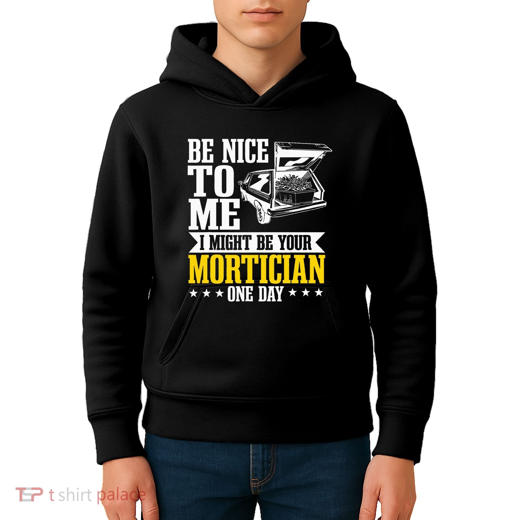 Mortician Funeral Director Undertaker Casket Be Nice Kids Hoodie
