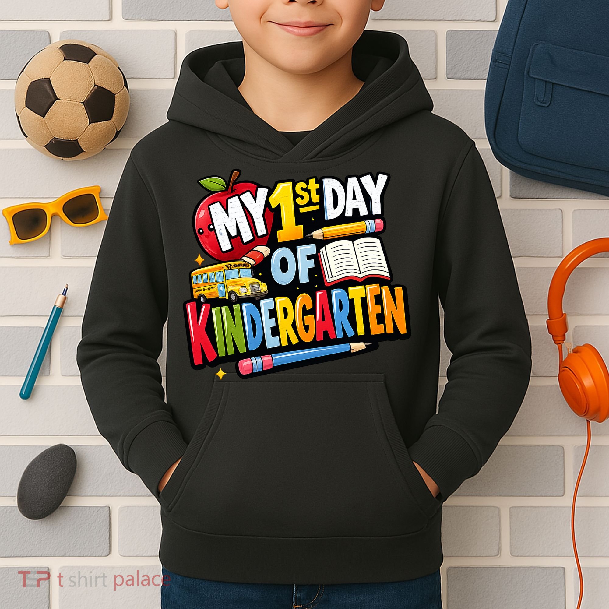 My First Day Of Kindergarten 1st Grade Kids Hoodie