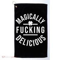 Magically Fucking Delicious St Patrick's Day Funny Golf Towel thumb 0