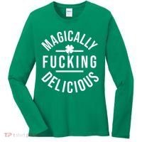 Magically Fucking Delicious St Patrick's Day Funny Women's Long Sleeve Shirt thumb 0
