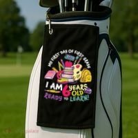 My First Day Of 1st Grade Back To School Golf Towel thumb 2