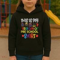 My First Day Of Preschool Pre School Kids Hoodie thumb 3