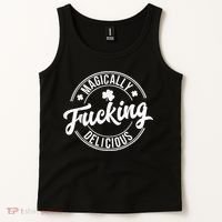Magically Fucking Delicious St. Patrick's Day Lucky Shamrock Tank Top thumb 2