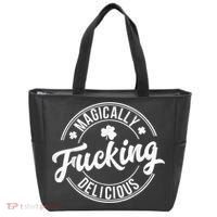 Magically Fucking Delicious St. Patrick's Day Lucky Shamrock Tote Bag thumb 0