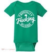Magically Fucking Delicious St. Patrick's Day Lucky Shamrock Baby Bodysuit thumb 0