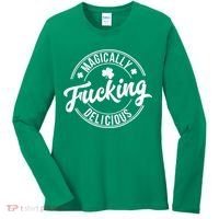 Magically Fucking Delicious St. Patrick's Day Lucky Shamrock Women's Long Sleeve Shirt thumb 0