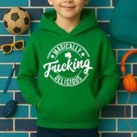 Magically Fucking Delicious St. Patrick's Day Lucky Shamrock Kids Hoodie thumb 2