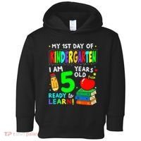 My First Day Of Kindergarten 1st Day Of School Toddler Hoodie thumb 0