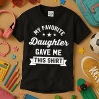 My Favorite Daughter Gave Me This - Funny Gift For Dad Kids T-Shirt thumb 3