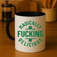 Magically Fucking Delicious, St Patricks Day Funny Drinking Coffee Mug thumb 4