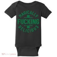 Magically Fucking Delicious, St Patricks Day Funny Drinking Baby Bodysuit thumb 0