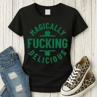 Magically Fucking Delicious, St Patricks Day Funny Drinking Women's T-Shirt thumb 3