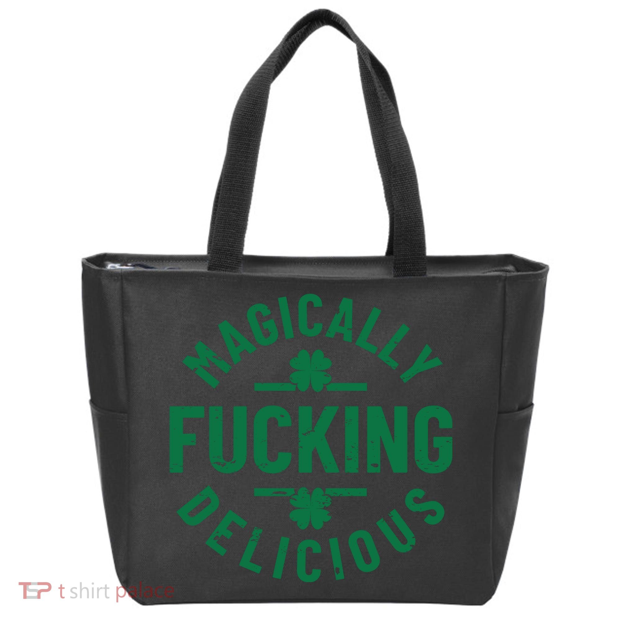 Magically Fucking Delicious, St Patricks Day Funny Drinking Tote Bag