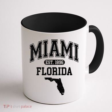Miami Florida Est 1896 Varsity Coffee Mug back