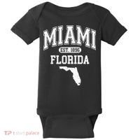 Miami Florida Est 1896 Varsity Baby Bodysuit thumb 0