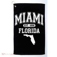 Miami Florida Est 1896 Varsity Golf Towel thumb 0