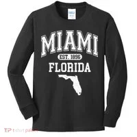 Miami Florida Est 1896 Varsity Kids Long Sleeve Shirt thumb 0