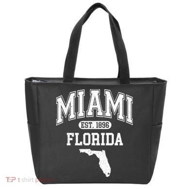 Miami Florida Est 1896 Varsity Tote Bag