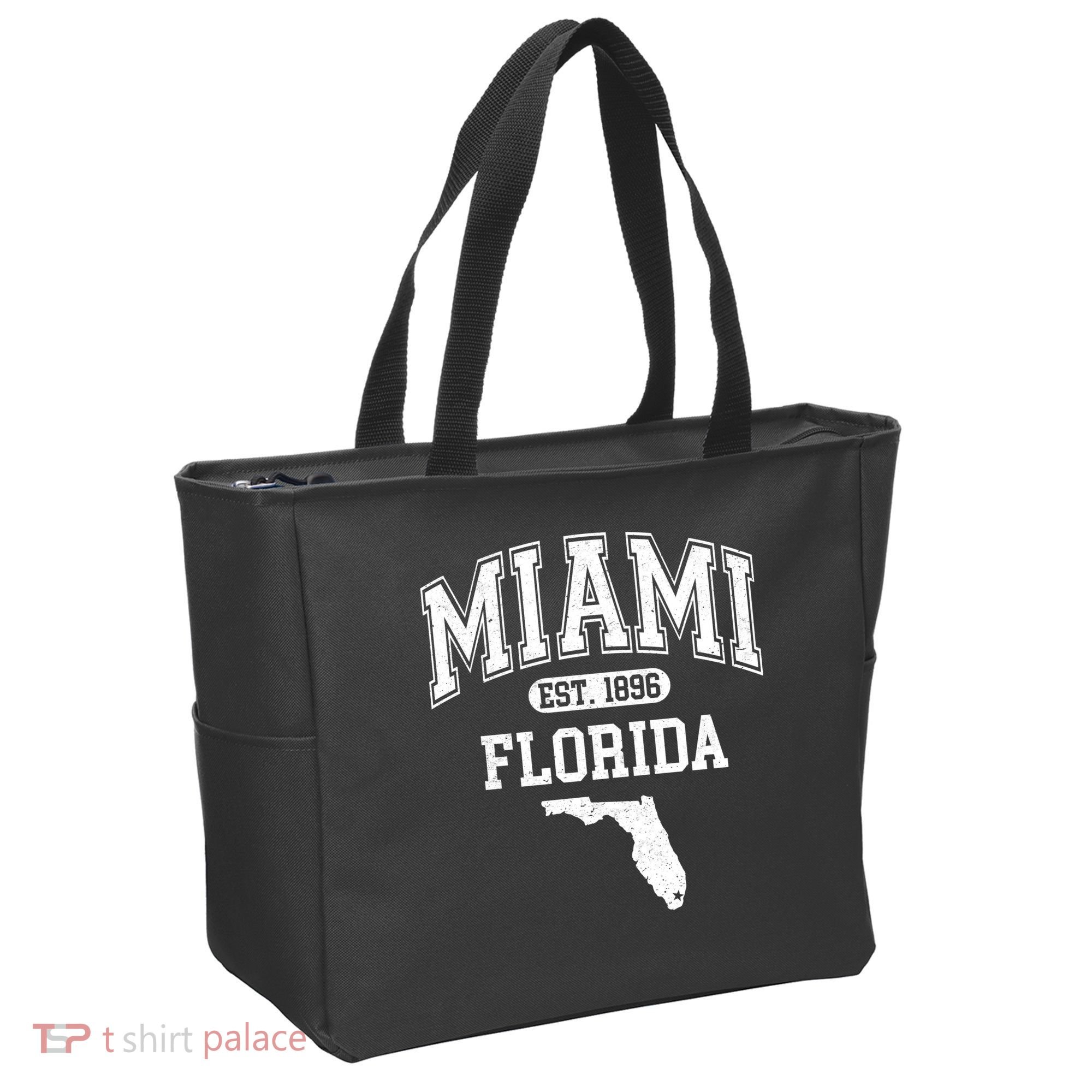 Miami Florida Est 1896 Varsity Tote Bag
